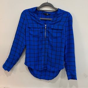 Express Portofino Shirt Womens XXS Button Front Long Roll sleeve